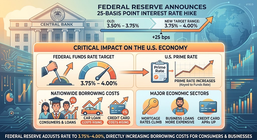 Federal Reserve Hikes Interest Rates by 25 Bps: Prime Rate and Borrowing Costs Set to Rise