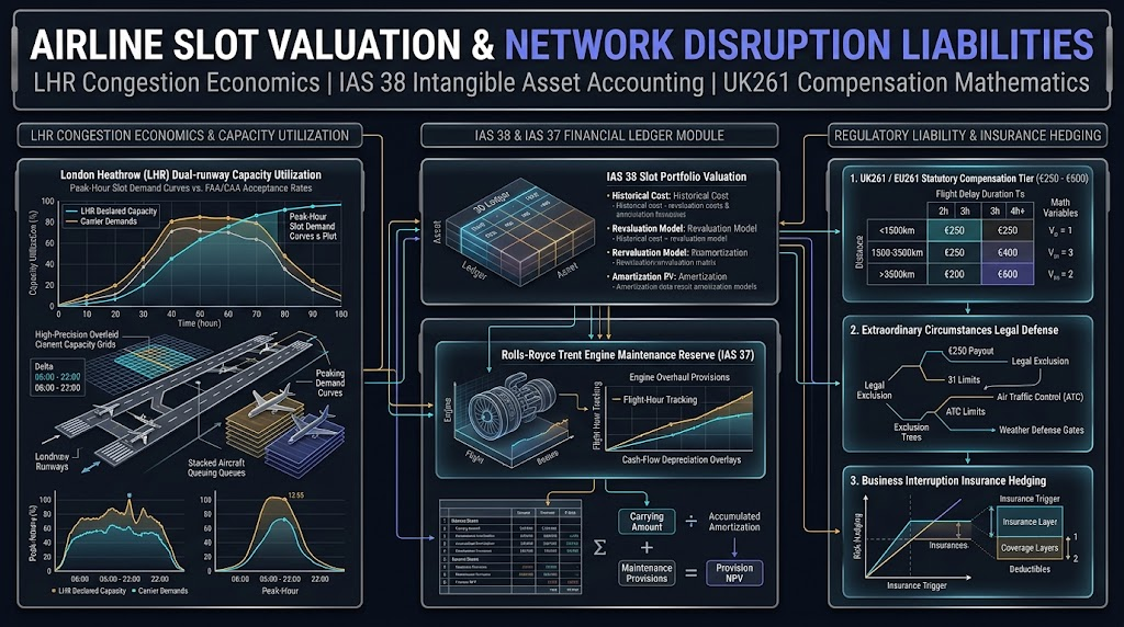Airline Slot Valuation and Network Disruption Liabilities: LHR Dual-Runway Congestion Economics, IAS 38 Intangible Asset Monetization, and UK261 Statutory Compensation Mathematics